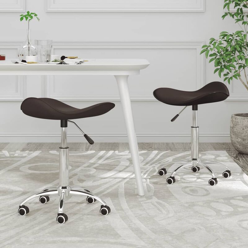 

Sillas de comedor giratorias 2 unidades cuero sintético marrón