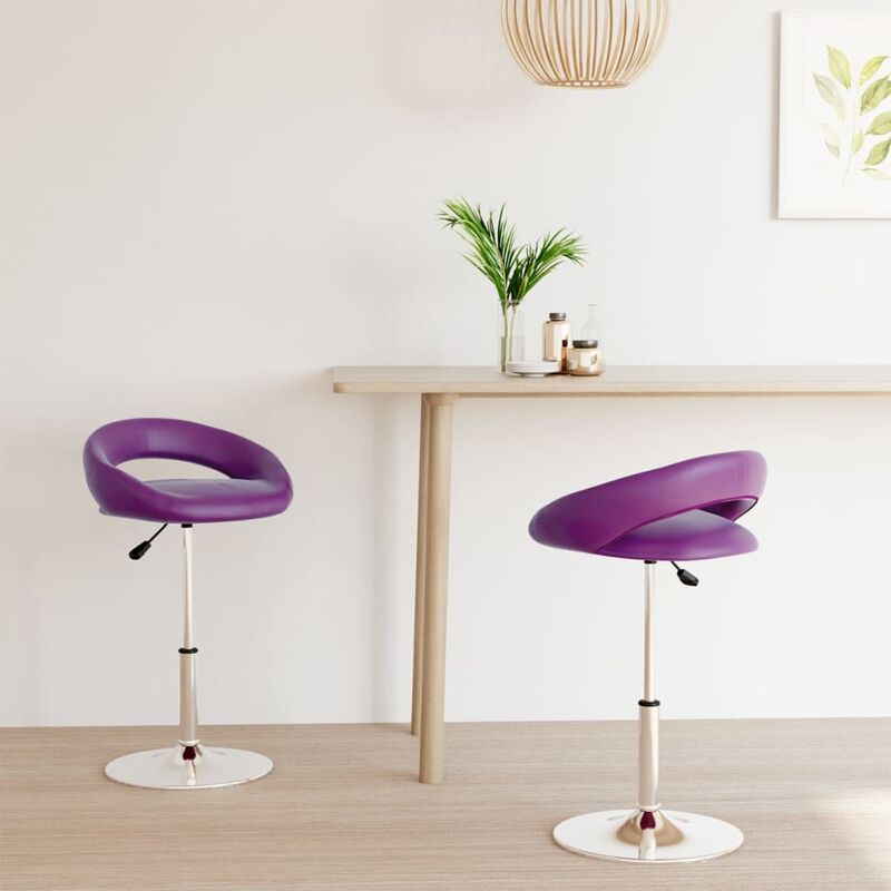 

Sillas de comedor giratorias 2 unidades cuero sintético morado