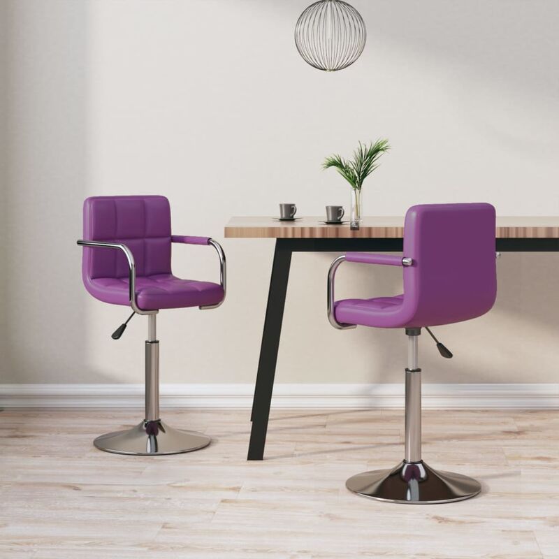 

Sillas de comedor giratorias 2 unidades cuero sintético morado