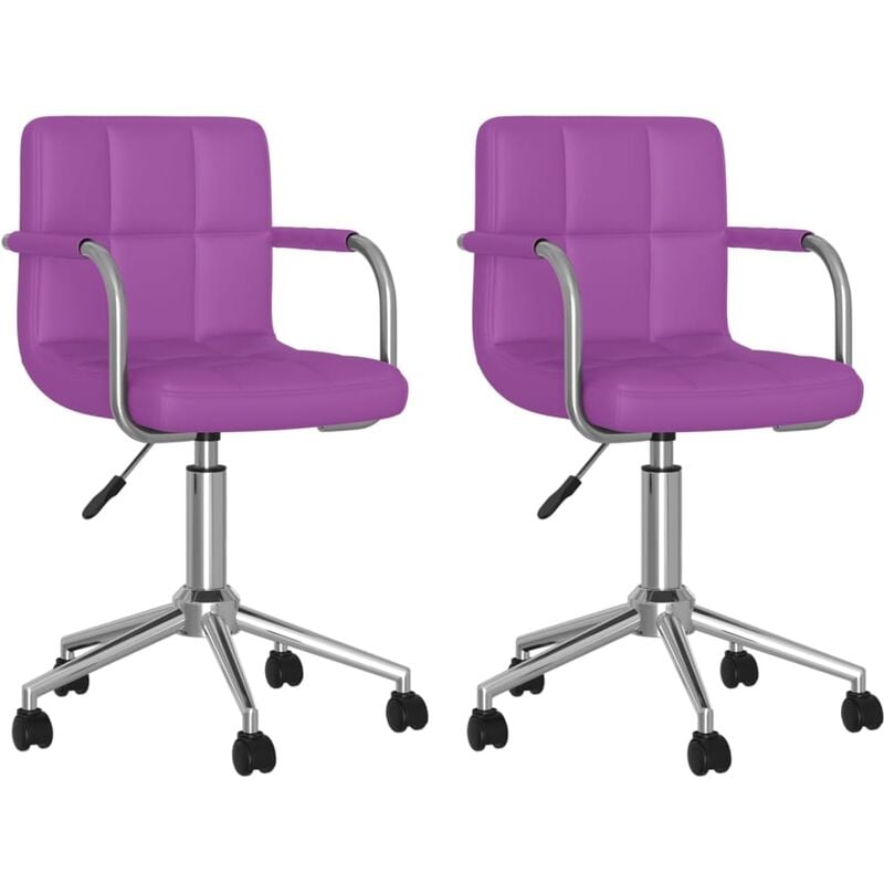 

Sillas de comedor giratorias 2 unidades cuero sintético morado