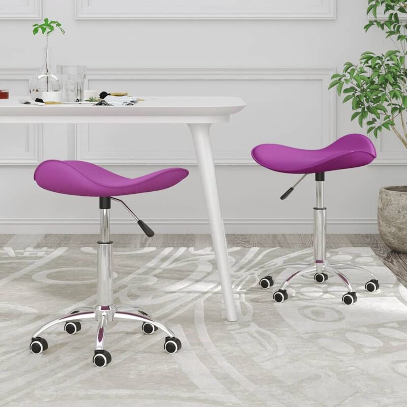 

Sillas de comedor giratorias 2 unidades cuero sintético morado