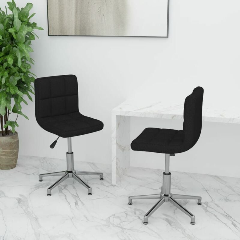 

Sillas de comedor giratorias 2 unidades cuero sintético negro