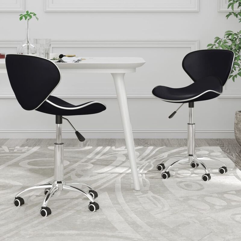 

Sillas de comedor giratorias 2 unidades cuero sintético negro