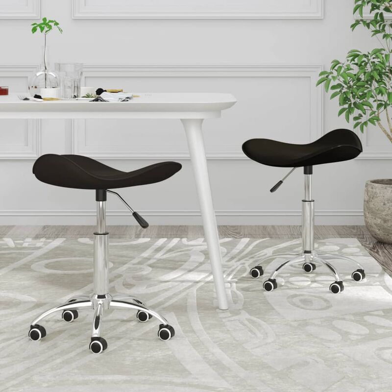 

Sillas de comedor giratorias 2 unidades cuero sintético negro