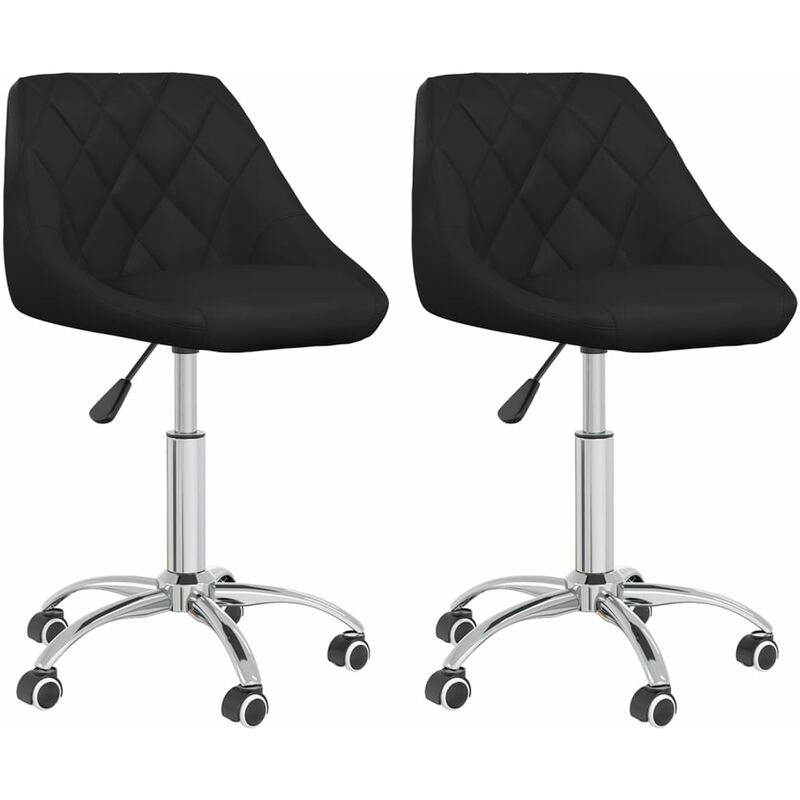 

Sillas de comedor giratorias 2 unidades cuero sintético negro