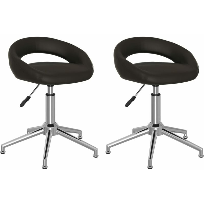 

Sillas de comedor giratorias 2 unidades cuero sintético negro