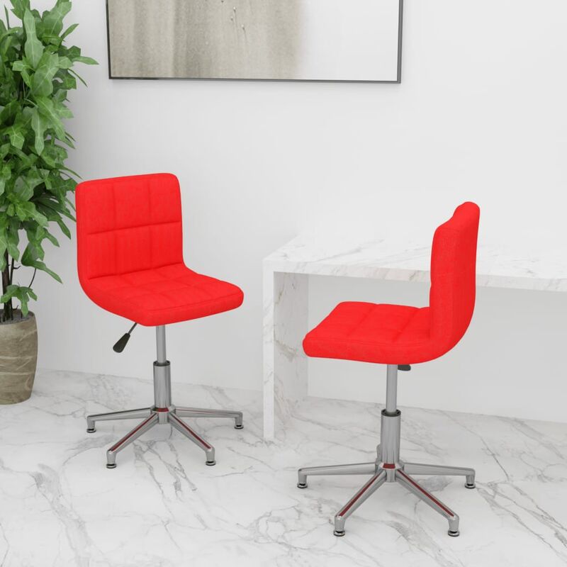 

Sillas de comedor giratorias 2 unidades cuero sintético rojo