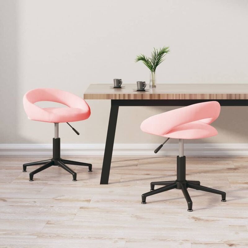 

Sillas de comedor giratorias 2 unidades de terciopelo rosa