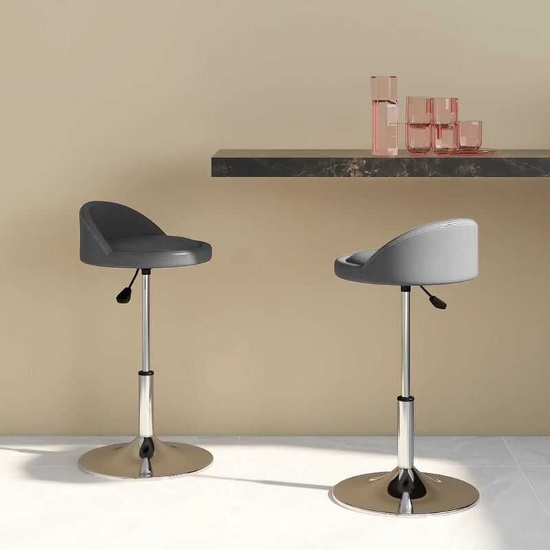 

Sillas de comedor giratorias 2 unidades piel sintética gris