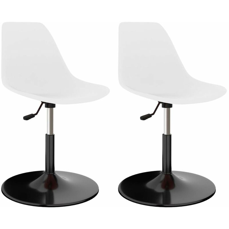 

Happyshopping - Sillas de comedor giratorias 2 unidades PP blanco