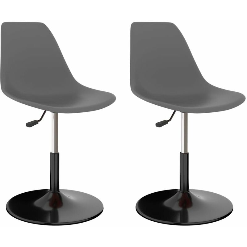 

Happyshopping - Sillas de comedor giratorias 2 unidades PP gris claro