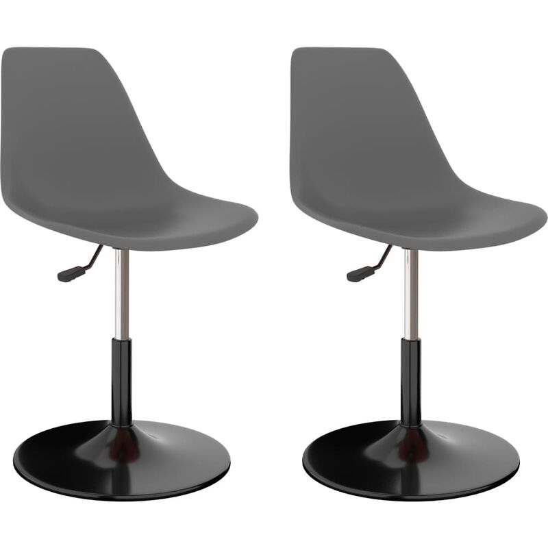 

Sillas de comedor giratorias 2 unidades PP gris claro