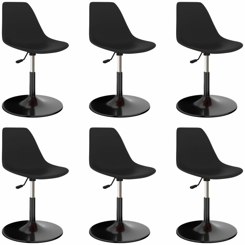 

vidaXL Sillas de Comedor Giratorias PP 6 Unidades Negras - Negro