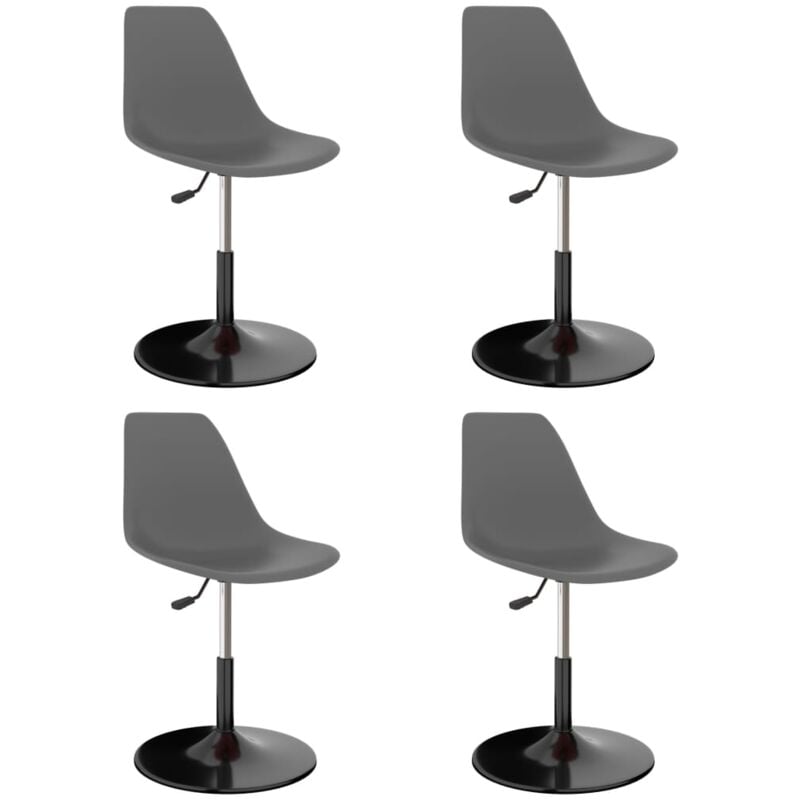 

vidaXL Sillas de Comedor Giratorias PP 4 Unidades Gris Claro - Gris