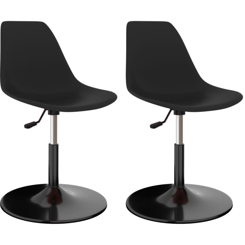 

vidaXL Sillas de Comedor Giratorias PP 2 Unidades Negras - Negro