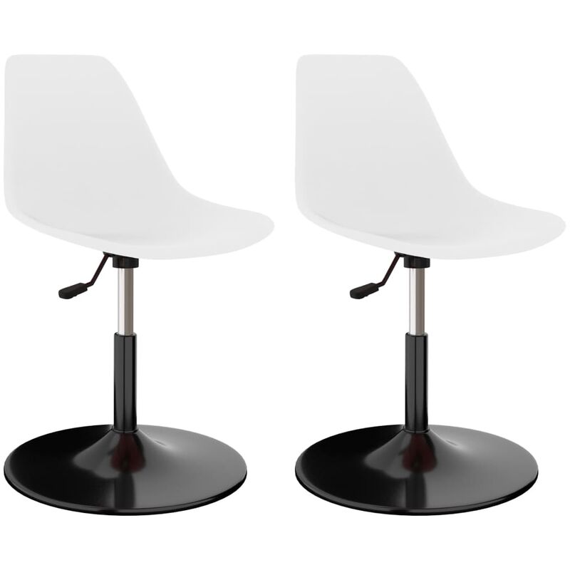 

vidaXL Sillas de Comedor Giratorias PP 2 Unidades Blanco - Blanco
