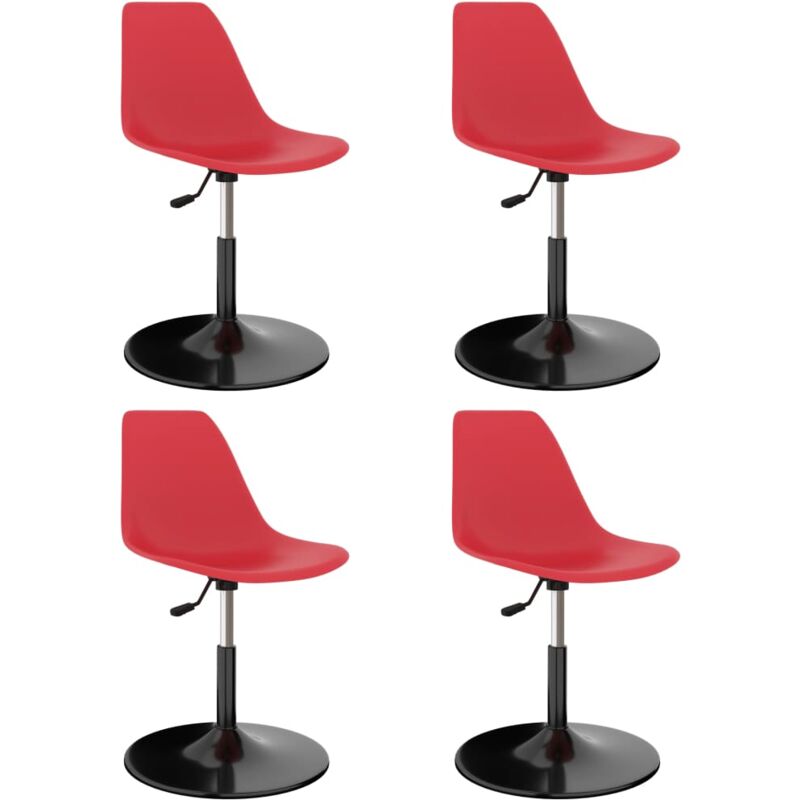 

vidaXL Sillas de Comedor Giratorias PP 4 Unidades Rojo - Rojo
