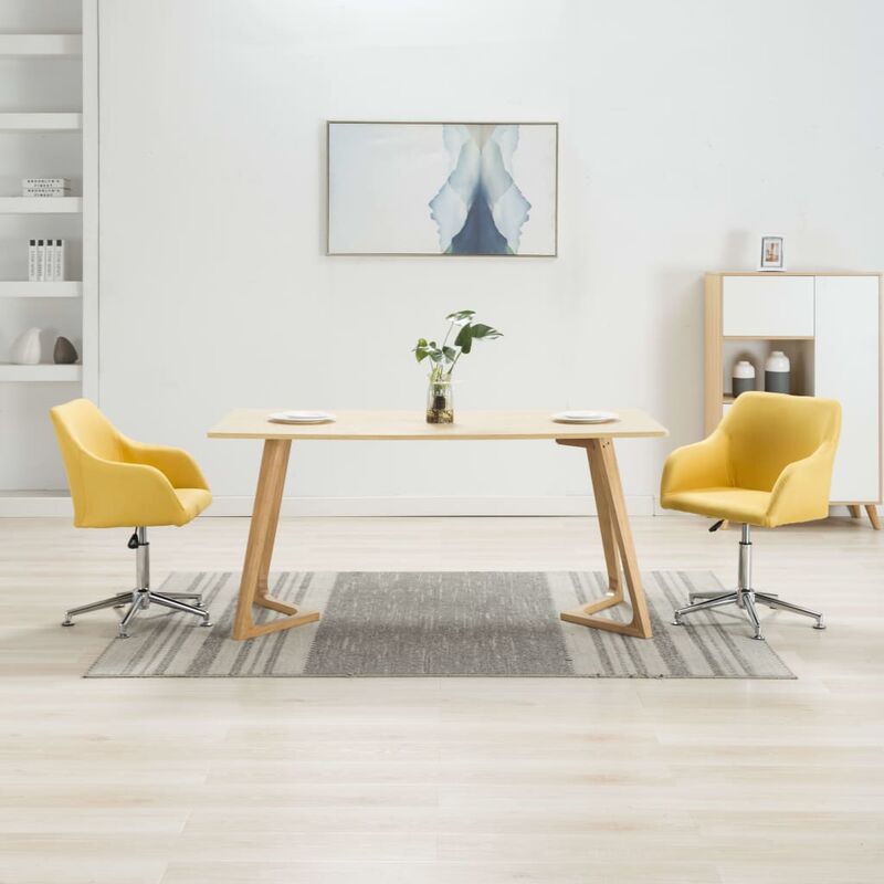

Sillas de comedor giratorias 2 unidades tela amarillo