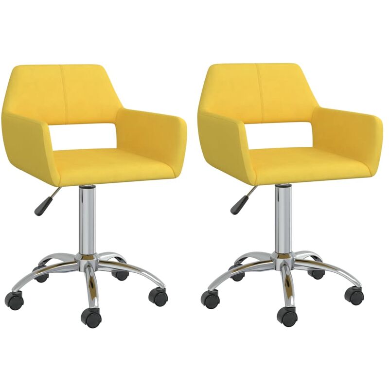 

Sillas de comedor giratorias 2 unidades tela amarillo