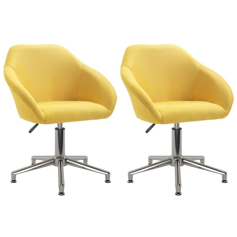 

Sillas de comedor giratorias 2 unidades tela amarillo