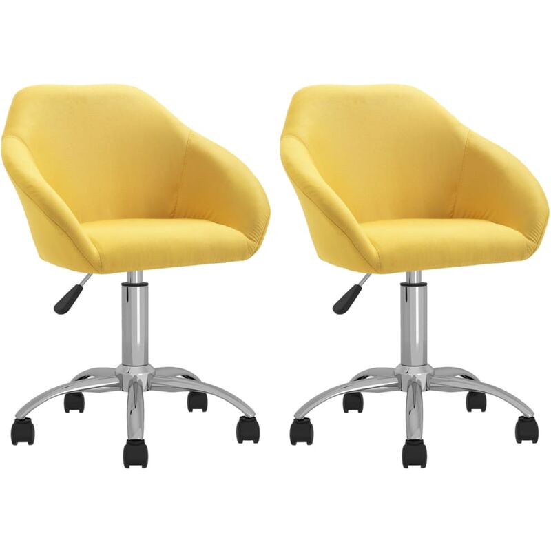 

Sillas de comedor giratorias 2 unidades tela amarillo