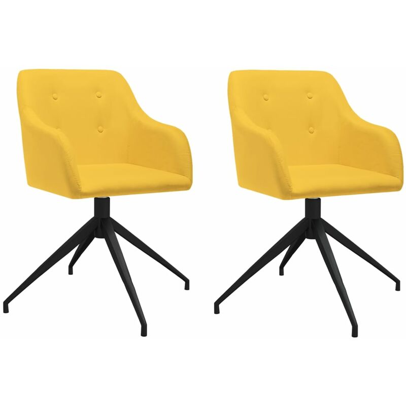 

Sillas de comedor giratorias 2 unidades tela amarillo