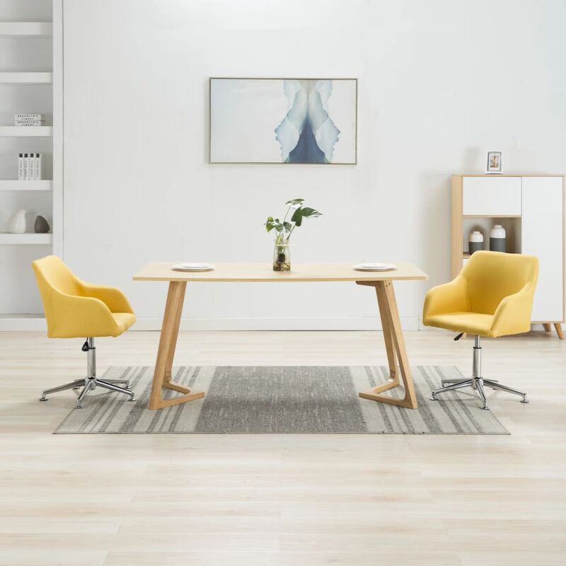 

Sillas de comedor giratorias 2 unidades tela amarillo - Amarillo