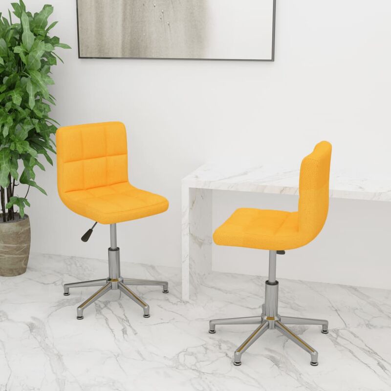 

Sillas de comedor giratorias 2 unidades tela amarillo mostaza