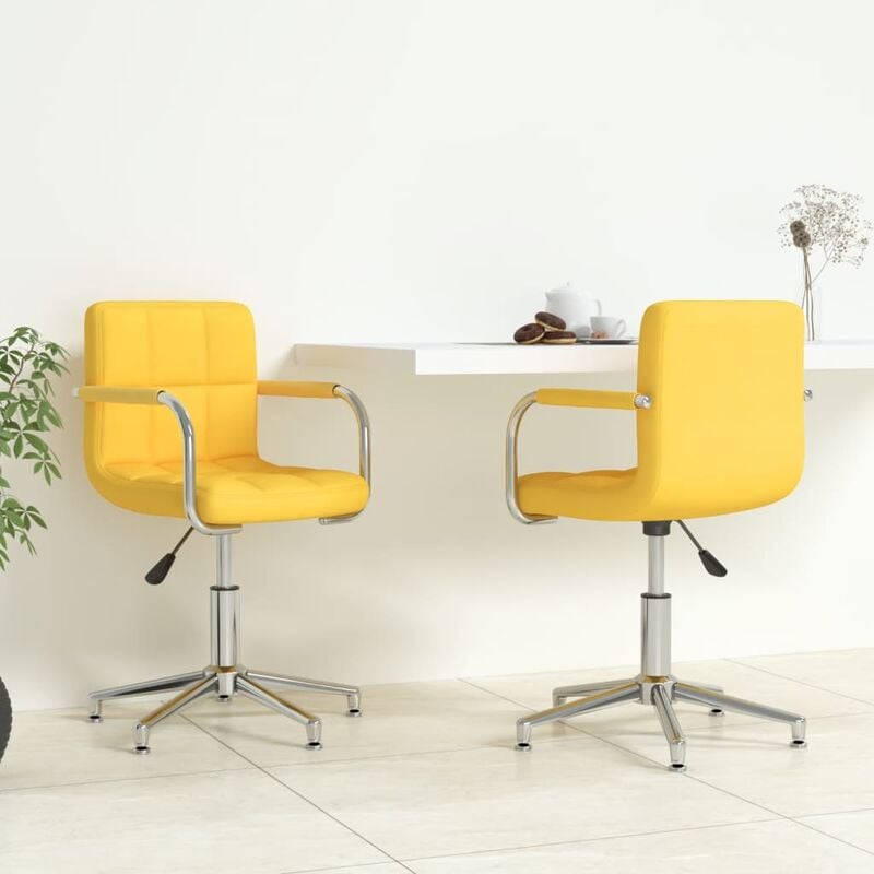 

Sillas de comedor giratorias 2 unidades tela amarillo mostaza