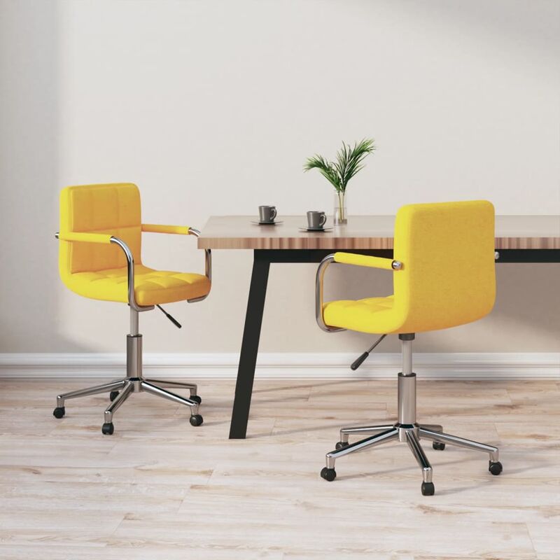 

Sillas de comedor giratorias 2 unidades tela amarillo mostaza