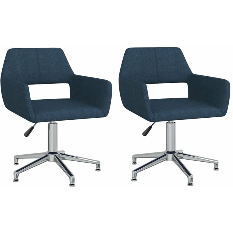 

Sillas de comedor giratorias 2 unidades tela azul