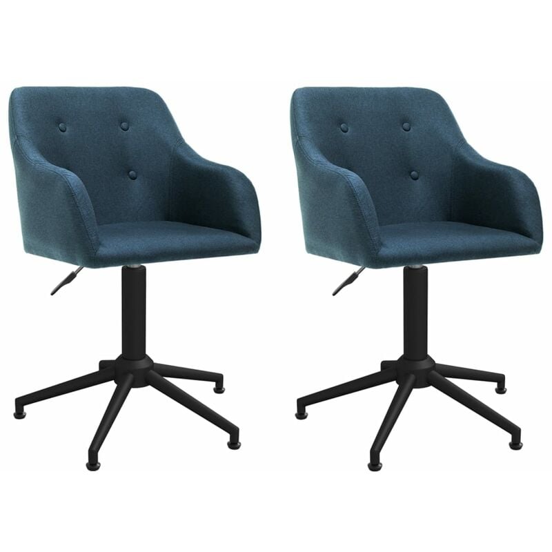 

Sillas de comedor giratorias 2 unidades tela azul
