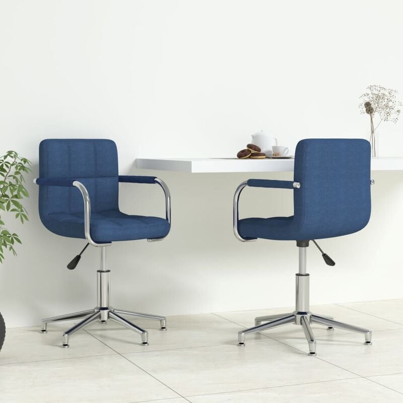

Sillas de comedor giratorias 2 unidades tela azul
