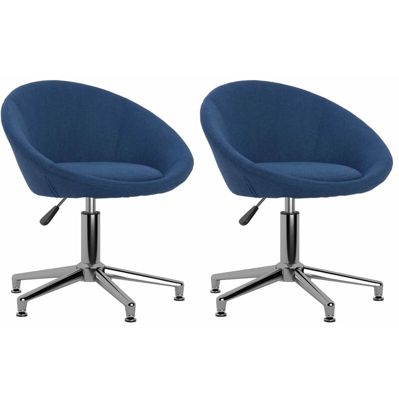 

Sillas de comedor giratorias 2 unidades tela azul