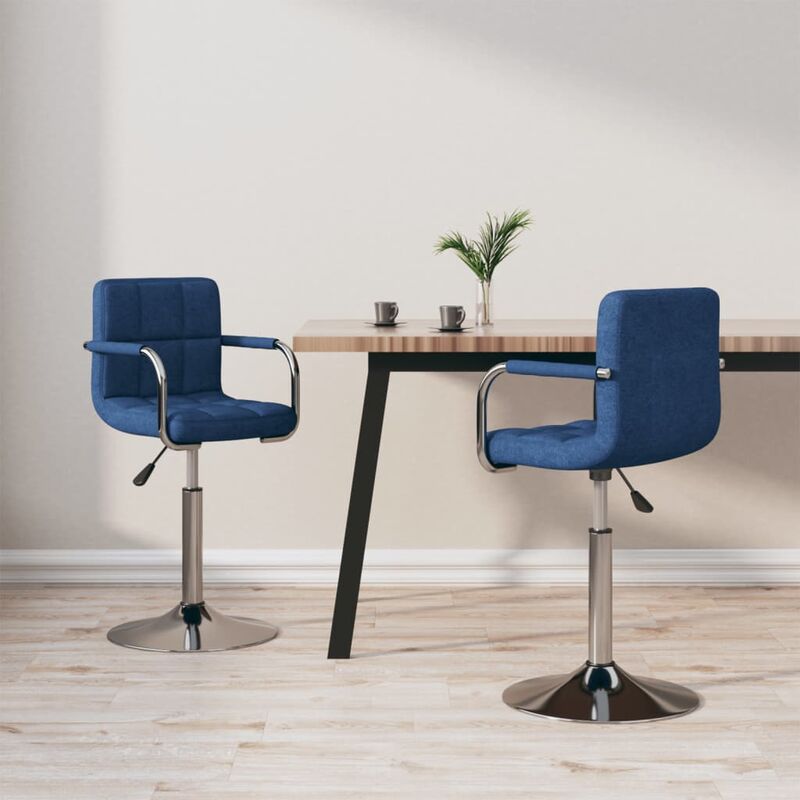 

Sillas de comedor giratorias 2 unidades tela azul