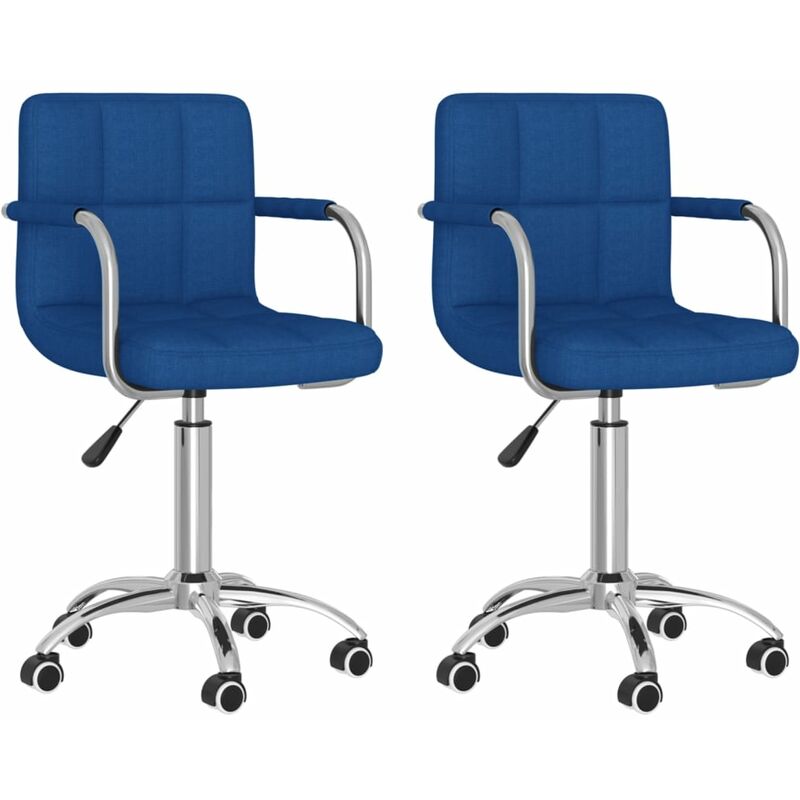 

Sillas de comedor giratorias 2 unidades tela azul