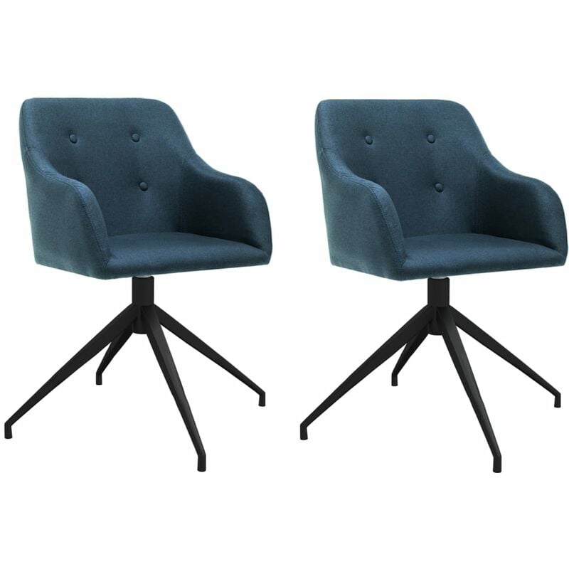 

Sillas de comedor giratorias 2 unidades tela azul