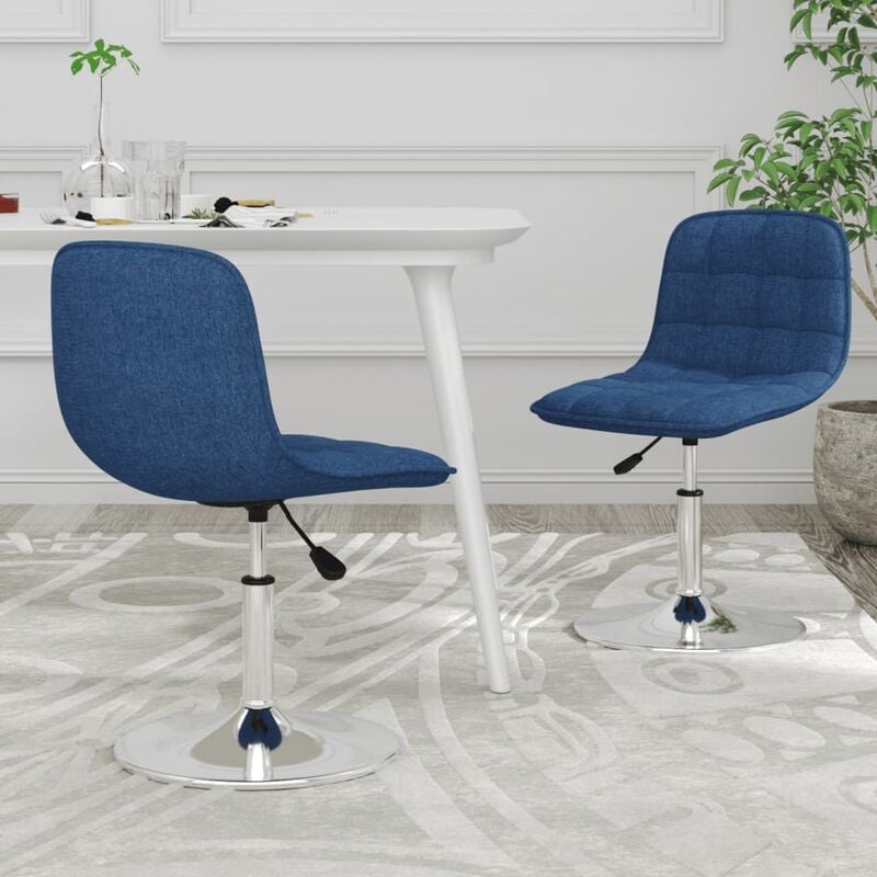 

Sillas de comedor giratorias 2 unidades tela azul