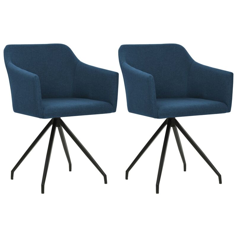 

Sillas de comedor giratorias 2 unidades tela azul - Azul