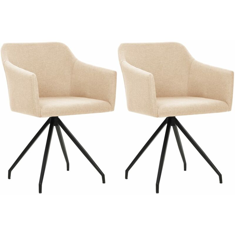 

Sillas de comedor giratorias 2 unidades tela color crema