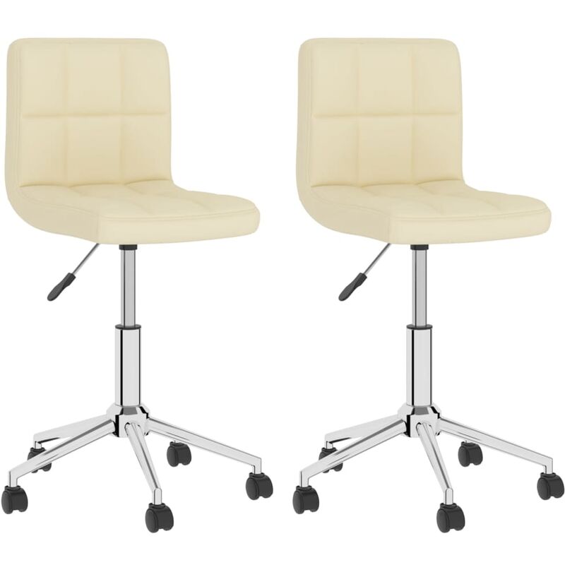 

Sillas de comedor giratorias 2 unidades tela color crema