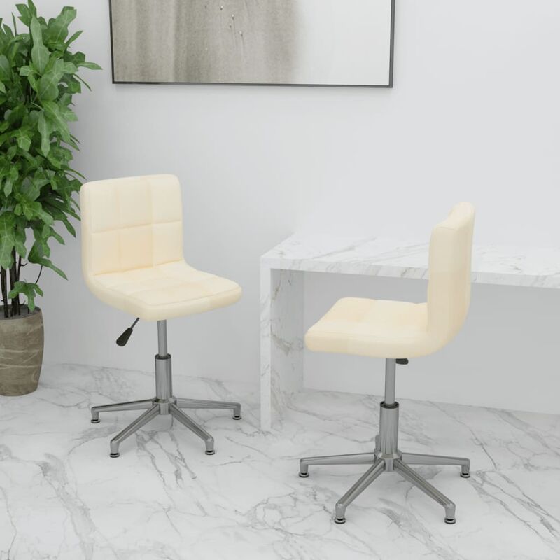 

Sillas de comedor giratorias 2 unidades tela color crema