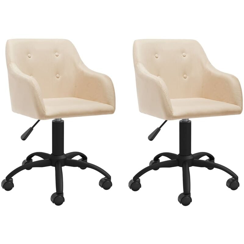 

Sillas de comedor giratorias 2 unidades tela color crema