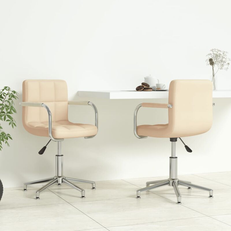 

Sillas de comedor giratorias 2 unidades tela color crema