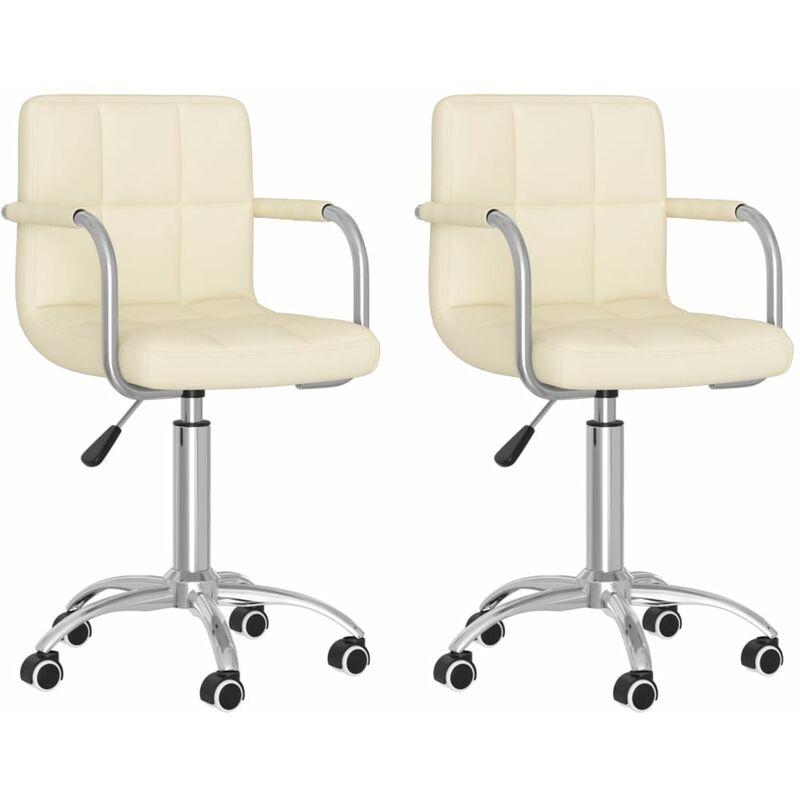 

Sillas de comedor giratorias 2 unidades tela color crema