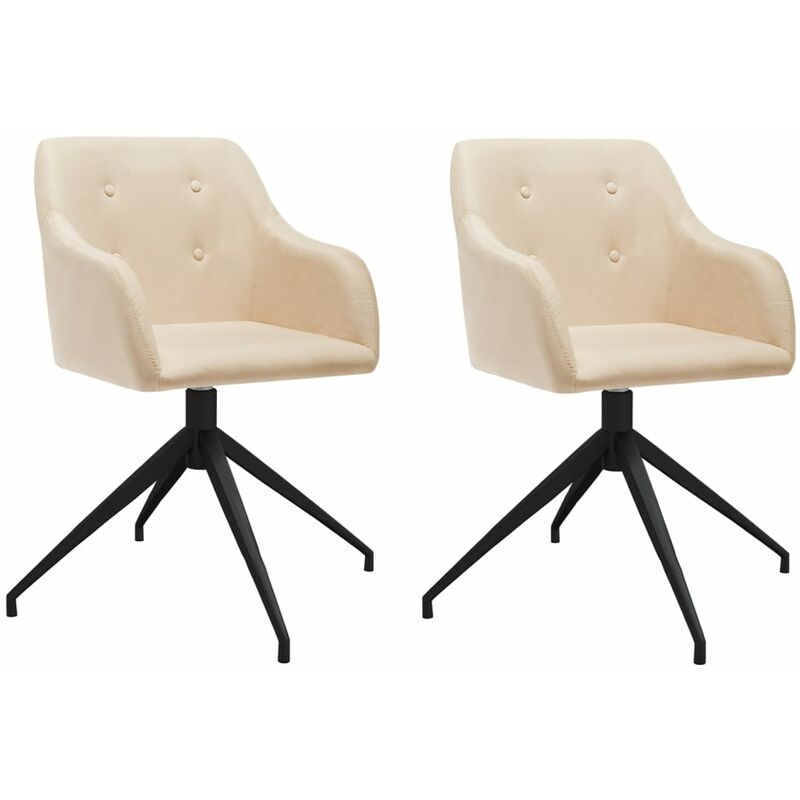 

Sillas de comedor giratorias 2 unidades tela color crema