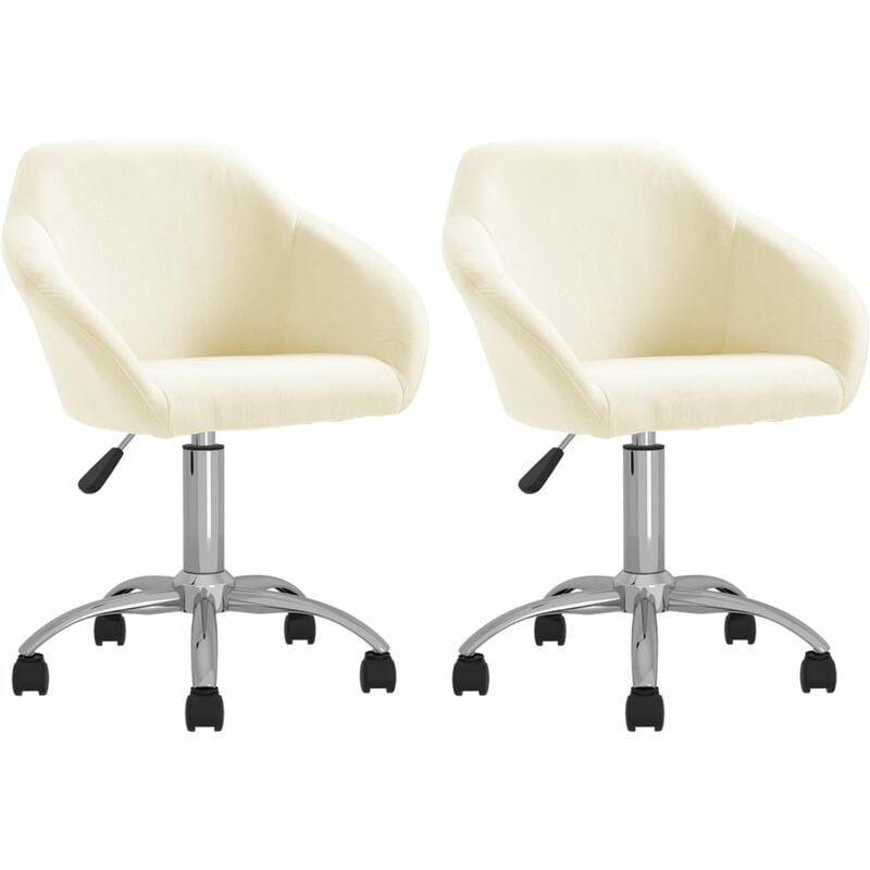 

Sillas de comedor giratorias 2 unidades tela color crema