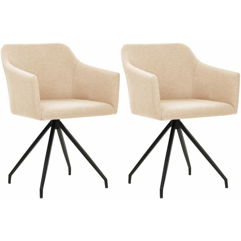 

Sillas de comedor giratorias 2 unidades tela color crema - Crema