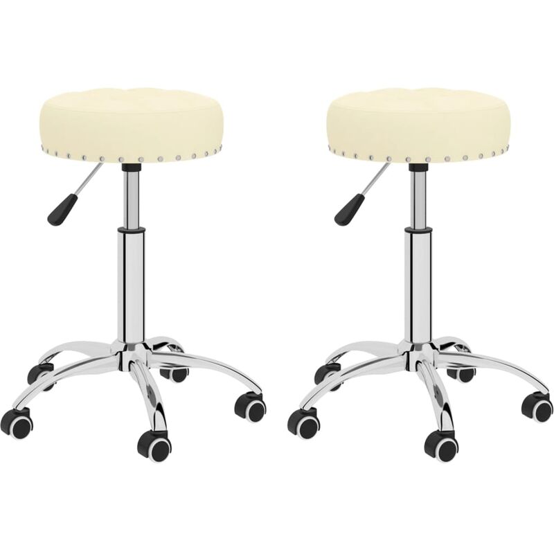 

Sillas de comedor giratorias 2 unidades tela crema
