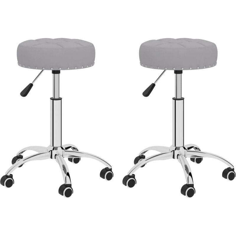 

Sillas de comedor giratorias 2 unidades tela gris
